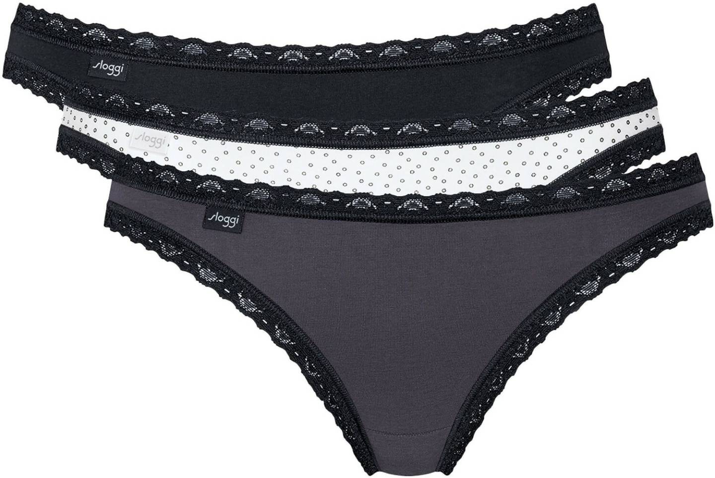 Sloggi 24/7 Weekend Tanga C3p (10198201)schwarz Damen-Unterwäsche